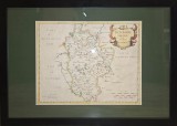 Harta veche Bedfordshire, Anglia, 1695