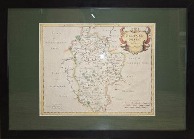 Harta veche Bedfordshire, Anglia, 1695 foto