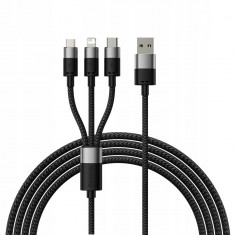Set de cabluri USB - USB tip C / microUSB / Lightning Baseus Starspeed