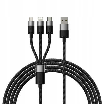 Set de cabluri USB - USB tip C / microUSB / Lightning Baseus Starspeed foto