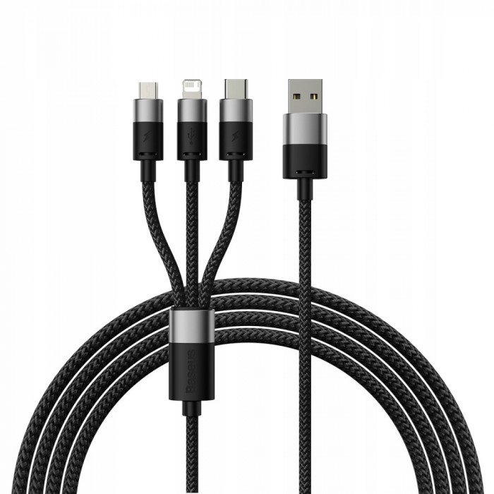 Set de cabluri USB - USB tip C / microUSB / Lightning Baseus Starspeed