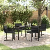 vidaXL Set de masă pentru grădină 5 pcs Negru poliratan