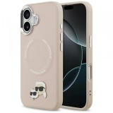 Husa MagSafe pentru Apple iPhone 17, Karl Lagerfeld, Karl &amp; Choupette Pins, Roz