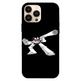 Husa compatibila cu Apple iPhone 13, Viceversa, model Dexter&amp;#039;s Laboratory Robot Rampage , Silicon, TPU, Transparent, Carcasa