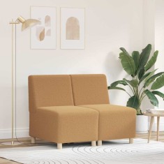 vidaXL Unitate Sofa Modulară Fără Brațe 2 pcs Bej 55 x 74 x 82 cm 3399787