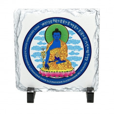 Placa feng shui din piatra buddha medicine - 14cm