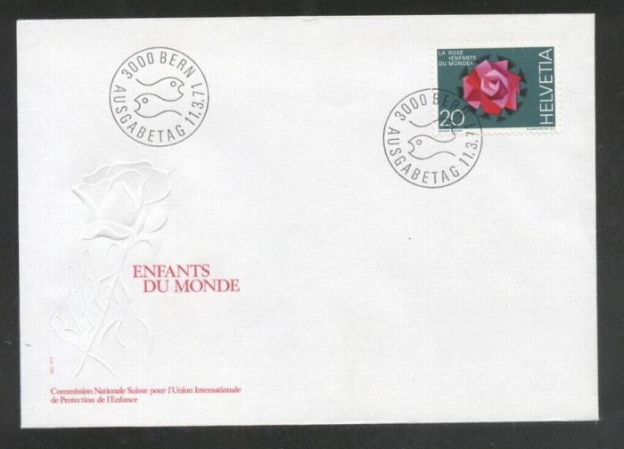 Switzerland 1971 Flowers Roses FDC K.263