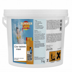 Clor Maxi tablete de 200 grame, Summer Fun, pentru apa piscina, 3 kg