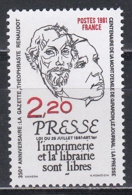 Franta 1981 - 350 de ani de la apariția primului ziar francez, La Gazette, MNH foto