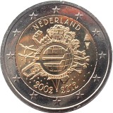 Olanda 2 Euro 2012 (10 ani de monede si bancnote Euro) KM-315 UNC !!!