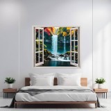 Cumpara ieftin Folie imprimata color pentru decor perete locuinta, dimensiune 125 x 110cm, model: VIEW TO HAVEN 38