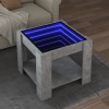 VidaXL Măsuță de cafea cu LED, gri beton, 53x53x45 cm, lemn prelucrat 847542