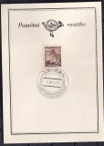 Carton Comemorativ Protectoratul Boemiei și Moraviei 1942 Timbru 10h Frunză de Tei Ștampilă Specială Zl&iacute;n - A006