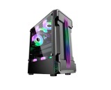 Cumpara ieftin Carcasa PC Gaming PRO GAMING ZERG Mid Tower ATX, ARGB, 3 Fan-uri incluse, Sticla Tempered, Negru