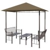 Pavilion gradina masa/banci, gri taupe, 2,5x1,5x2,4 m, 180 g/m&sup2;