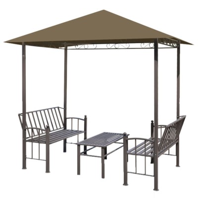 Pavilion gradina masa/banci, gri taupe, 2,5x1,5x2,4 m, 180 g/m&amp;sup2; foto