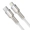 CABLU alimentare si date Baseus Cafule Metal, Fast Charging Data Cable pt. smartphone, USB Type-C la Lightning Iphone PD 20W, braided, 1m, alb &quot;CATLJK