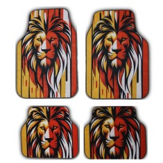 Covorase Auto Universale &ldquo;Lion Power&rdquo; &ndash; Design Tribal Rosu-Galben