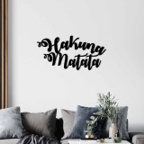 Cumpara ieftin Tablou metalic Hakuna Negru 70x35 cm