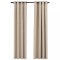 Draperii opace aspect in, cu ocheti, 2 buc., bej, 140 x 225 cm