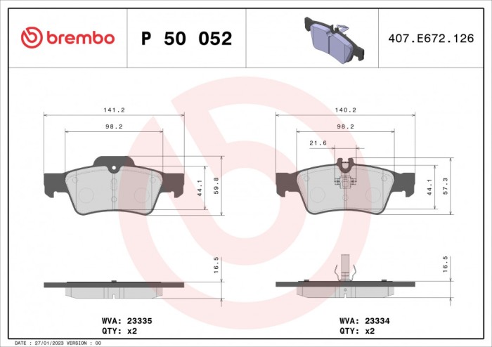 BREMBO P 50 052 PRIME LINE set placute frana,frana disc