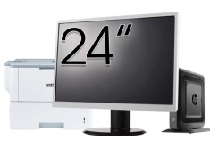 Pachet Calculator Second Hand HP T520 Mini PC, AMD GX-215JJ 1.50GHz, 4GB DDR3, 32GB Flash + Monitor 24&amp;quot; &amp; Imprimanta Brother HL-L6300DW NewTechno