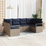 vidaXL Set de canapea cu pernă 6 pcs Gri Poli Rattan 3346525