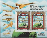 Korea de Nord 1980 , Aviatie , Aniversare Lufthansa, Stampilat