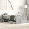 Gossi cadru de pat cu tablie la cap/picioare, gri beton, 75x190 cm
