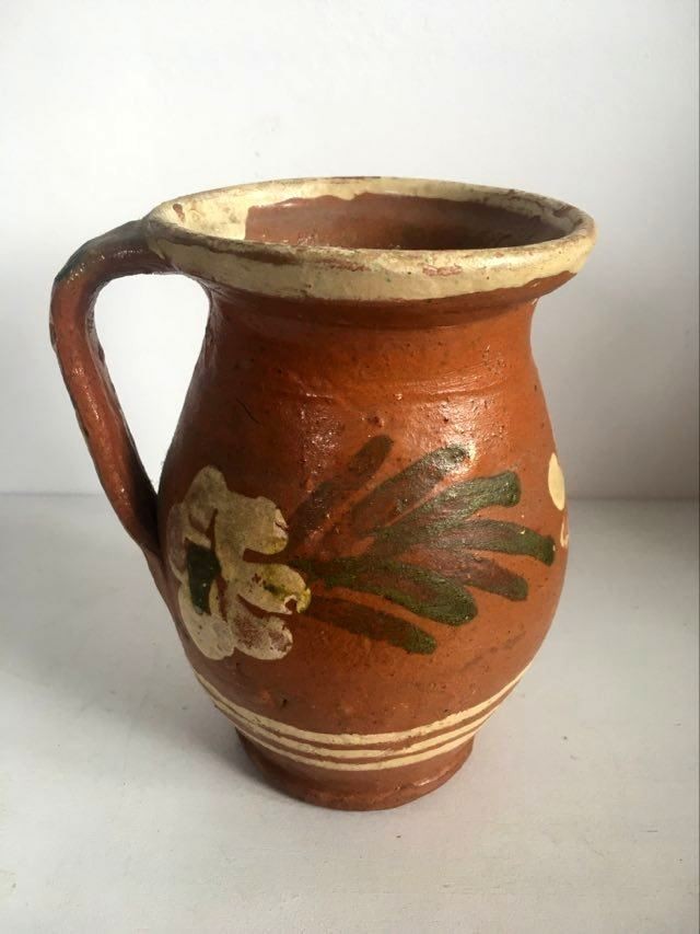 Ulcica veche, vas ceramic lut ars, traditinala romaneasca, 18 cm inaltime |  Okazii.ro