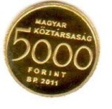 Ungaria 5000 forint forinti 2011 Adam Clark, Europa, Aur