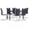 vidaXL Set mobilier de bucătărie, 7 piese, negru, piele ecologică 3053025