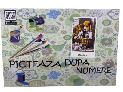 Tablou Picteaza dupa numere Catelusi Beagle foto