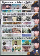 DB1 Istorie Napoleon Nelson 200 Ani Trafalgar Ins. Solomon 4 x MS MNH