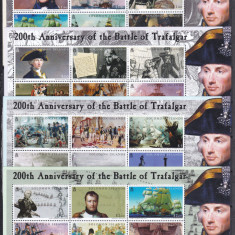 DB1 Istorie Napoleon Nelson 200 Ani Trafalgar Ins. Solomon 4 x MS MNH