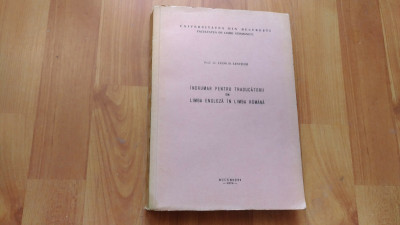 INDRUMAR PENTRU TRADUCATORII DIN LIMBA ENGLEZA IN LIMBA ROMANA-PROF. DR. D. LEVITCHI foto