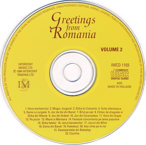 CD Paraschiv Oprea &lrm;&ndash; Greetings From Romania, original, fara coperta