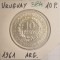384 Uruguay, Uruguai, 10 Pesos 1961, Sesquicentennial of Revolution Against Spain, KM#43, argint, excelenta