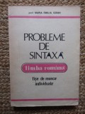 PROBLEME DE SINTAXA , LIMBA ROMANA , FISE DE MUNCA INDIVIDUALA de MARIA EMILIA GOIAN , 1992, Corint