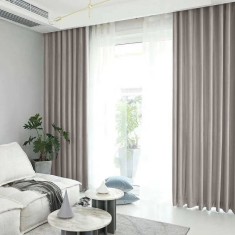 Draperie din catifea blackout cu rejansa transparenta cu ate pentru galerie, Madison, 150x265 cm, densitate 700 g/ml, Philippine Gray, 1 buc
