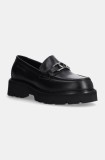 Marc O&#039;Polo mocasini de piele femei, culoarea negru, cu platforma, 40818503201100 OO2M3024