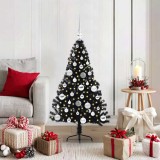 VidaXL Pom de Crăciun artificial pre-iluminat Negru 120 cm PVC 3397120