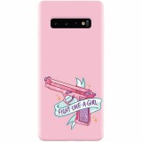 Husa silicon pentru Samsung Galaxy S10, Fight Like A Girl