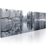 Tablou canvas - Peisaj: iarna - 120x40 cm, Artgeist