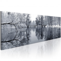 Tablou canvas - Peisaj iarna - 135 x 45 cm foto