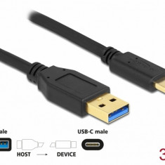 Cablu USB 3.2-A Gen1 la USB type C T-T 3m, Delock 84006