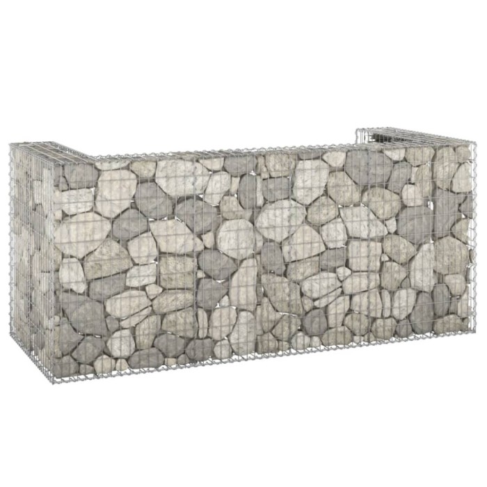 Perete gabion pentru pubele, 254x100x110 cm, otel galvanizat GartenMobel Dekor