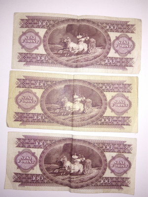 LOT 3 BANCNOTA 100 FORINT 1992 foto