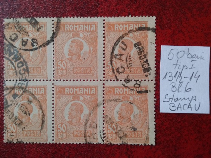 1920- Romania- Ferd. b. mic Mi270-port.tip I-bl.6-stampilat