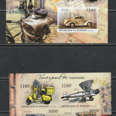 Burundi 2012 - Transport prin Curier S/S 1v + M/S NEDANTELATE 2v MNH